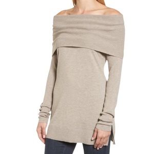 ANTHROPOLOGIE RUBY MOON Off-Shoulder‎ Shrug Sweater Tunic